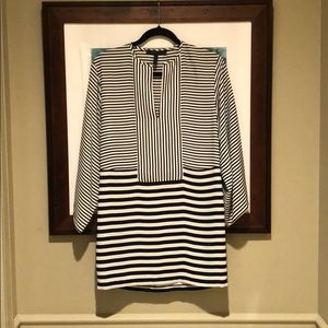 BCBG black and white stripped dress